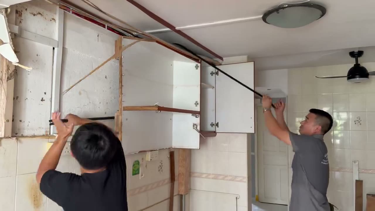 Kitchen cabinet removal and site preparation video preview