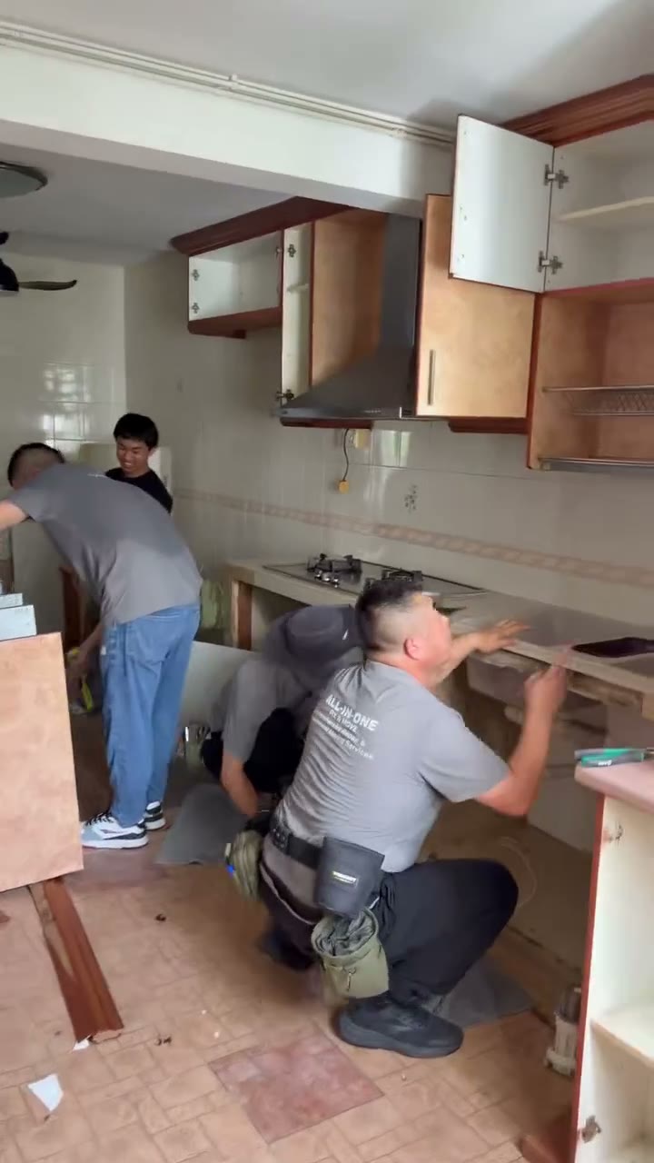 Kitchen worktop and cabinet access video preview